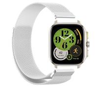GIOPUEY Magnetic Strap Compatible with Amazfit Cheetah Square, Braided Stainless Steel Strap Replacement [Wear-resistant] - Silver