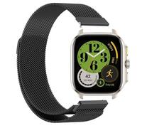 GIOPUEY Magnetic Strap Compatible with Amazfit Cheetah Square, Braided Stainless Steel Strap Replacement [Wear-resistant] - black