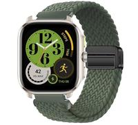 GIOPUEY Magnetic Strap Compatible with Amazfit Cheetah Square, Flexible Nylon Braided Strap Replacement [Unisex] - Green