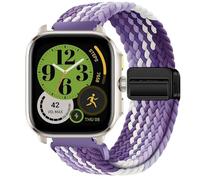 GIOPUEY Magnetic Strap Compatible with Amazfit Cheetah Square, Flexible Nylon Braided Strap Replacement [Unisex] - Purple/White