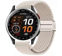 GIOPUEY Magnetic Strap Compatible with Garmin Approach S44, Flexible Nylon Braided Strap Replacement [Unisex] - Beige