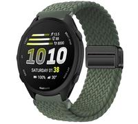 GIOPUEY Magnetic Strap Compatible with Garmin Forerunner 170 Music, Flexible Nylon Braided Strap Replacement [Unisex] - Green