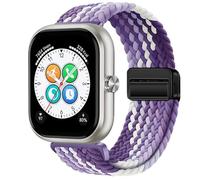 GIOPUEY Magnetic Strap Compatible with HONOR CHOICE Haylou Watch, Flexible Nylon Braided Strap Replacement [Unisex] - Purple/White