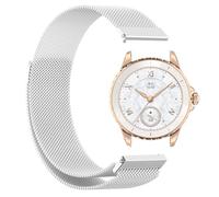 GIOPUEY Magnetic Strap Compatible with HONOR Choice Watch 2e, Braided Stainless Steel Strap Replacement [Wear-resistant] - Silver