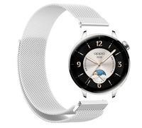 GIOPUEY Magnetic Strap Compatible with OnePlus Watch 3 43mm, Braided Stainless Steel Strap Replacement [Wear-resistant] - Silver
