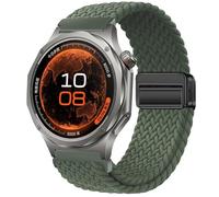 GIOPUEY Magnetic Strap Compatible with OPPO Watch X3, Flexible Nylon Braided Strap Replacement [Unisex] - Green