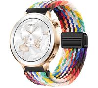 GIOPUEY Magnetic Strap Compatible with Oppo Watch X3 mini, Flexible Nylon Braided Strap Replacement [Unisex] - Colourful-B