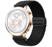 GIOPUEY Magnetic Strap Compatible with Oppo Watch X3 mini, Flexible Nylon Braided Strap Replacement [Unisex] - Black