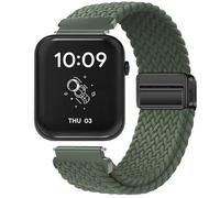 GIOPUEY Magnetic Strap Compatible with Ticwatch GTH, Flexible Nylon Braided Strap Replacement [Unisex] - Green