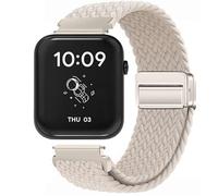 GIOPUEY Magnetic Strap Compatible with Ticwatch GTH, Flexible Nylon Braided Strap Replacement [Unisex] - Beige