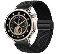 GIOPUEY Magnetic Strap Compatible with Xiaomi Watch S4 41mm, Flexible Nylon Braided Strap Replacement [Unisex] - Black