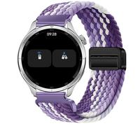 GIOPUEY Magnetic Strap Compatible with Xiaomi Watch S4, Flexible Nylon Braided Strap Replacement [Unisex] - Purple/White