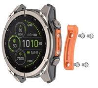 GIOPUEY Metal Sensor Guard Cover Compatible with Garmin Fenix 8/8 Pro 47mm/Tactix 8/Quatix 8 47mm - orange