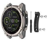 GIOPUEY Metal Sensor Guard Cover Compatible with Garmin Fenix 8/Fenix 8Pro 51mm/Tactix 8/Quatix8 51mm - black