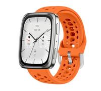 GIOPUEY Strap Compatible with Amazfit Active 2/2 Square/Active/Cheetah Square/Bip 3/Bip 3 Pro/GTR Mini, Soft silicone Watch Strap Replacement [Wear-resistant] [breathable] - Orange