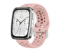GIOPUEY Strap Compatible with Amazfit Active 2/2 Square/Active/Cheetah Square/Bip 3/Bip 3 Pro/GTR Mini, Soft silicone Watch Strap Replacement [Wear-resistant] [breathable] - pink