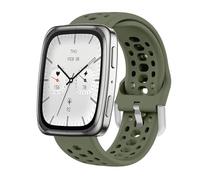 GIOPUEY Strap Compatible with Amazfit Active 2/2 Square/Active/Cheetah Square/Bip 3/Bip 3 Pro/GTR Mini, Soft silicone Watch Strap Replacement [Wear-resistant] [breathable] - army green