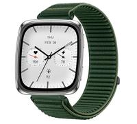 GIOPUEY Strap Compatible with Amazfit Active 2 Square, Outdoor Sports Flexible Nylon Braided Sport Loop Strap Replacement Band - DarkGreen