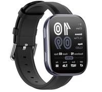 GIOPUEY Strap Compatible with Amazfit Bip 6, 22mm Genuine leather Watch Strap Replacement [Wear-resistant] [breathable] - Black