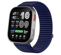 GIOPUEY Strap Compatible with Amazfit Bip Max, Outdoor Sports Flexible Nylon Braided Sport Loop Strap Replacement Band - DarkBlue