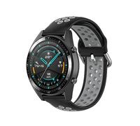GIOPUEY Strap Compatible with Amazfit CHEETAH, Soft TPU Watch Strap, Strap Replacement [color stitching design] - black/grey