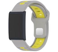 GIOPUEY Strap Compatible with Amazfit Helio Strap, Soft TPU Watch Strap Replacement [color stitching design] - grey/yellow