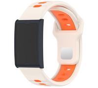 GIOPUEY Strap Compatible with Amazfit Helio Strap, Soft TPU Watch Strap Replacement [color stitching design] - beige/orange