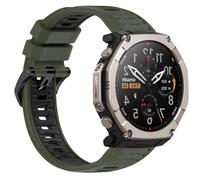 GIOPUEY Strap Compatible with Amazfit T-Rex Ultra 2, Soft TPU Watch Strap Replacement [color stitching design] - Army green/black