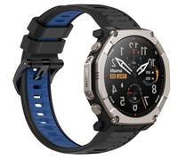 GIOPUEY Strap Compatible with Amazfit T-Rex Ultra 2, Soft TPU Watch Strap Replacement [color stitching design] - Black/blue