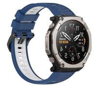 GIOPUEY Strap Compatible with Amazfit T-Rex Ultra 2, Soft TPU Watch Strap Replacement [color stitching design] - grey/yellow