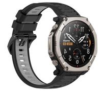 GIOPUEY Strap Compatible with Amazfit T-Rex Ultra 2, Soft TPU Watch Strap Replacement [color stitching design] - black/grey