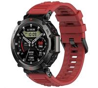 GIOPUEY Strap Compatible with Amazfit T-Rex Ultra, Soft silicone Watch Strap, Strap Replacement [Wear-resistant] [breathable] - red