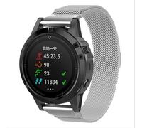 GIOPUEY Strap Compatible with COROS VERTIX 2/2S, Braided Stainless Steel Strap Strap Replacement [Wear-resistant] [magnetic] - Silver