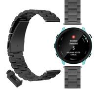 GIOPUEY Strap Compatible with Garmin Forerunner 55, stainless steel Watch Strap Replacement [Wear-resistant] [light] - black