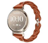 GIOPUEY Strap Compatible with Garmin Lily 2, Soft Silicone Watch Strap, Brown, 19 Millimeters