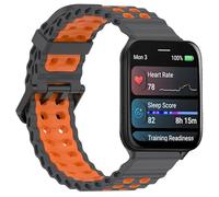 GIOPUEY Strap Compatible with Garmin Venu X1, Soft silicone Watch Strap Replacement [Wear-resistant] [breathable] - Grey/Orange