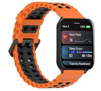 GIOPUEY Strap Compatible with Garmin Venu X1, Soft silicone Watch Strap Replacement [Wear-resistant] [breathable] - Orange/Black