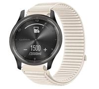 GIOPUEY Strap Compatible with Garmin VivoMove Trend, Outdoor Sports Flexible Nylon Braided Sport Loop Strap Replacement Band - Beige