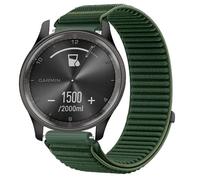 GIOPUEY Strap Compatible with Garmin VivoMove Trend, Outdoor Sports Flexible Nylon Braided Sport Loop Strap Replacement Band - DarkGreen