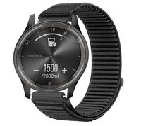 GIOPUEY Strap Compatible with Garmin VivoMove Trend, Outdoor Sports Flexible Nylon Braided Sport Loop Strap Replacement Band - Black