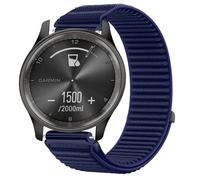 GIOPUEY Strap Compatible with Garmin VivoMove Trend, Outdoor Sports Flexible Nylon Braided Sport Loop Strap Replacement Band - DarkBlue