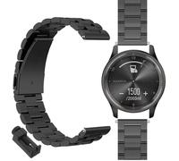 GIOPUEY Strap Compatible with Garmin VivoMove Trend, stainless steel Watch Strap Replacement [Wear-resistant] [light] - black