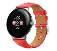 GIOPUEY Strap Compatible with Google Pixel Watch 4 45mm/3 45mm, genuine leather Watch Strap, Strap Replacement [Wear-resistant] [breathable] - Red