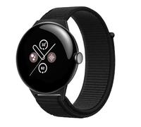 GIOPUEY Strap Compatible with Google Pixel Watch 4 45mm, Flexible Nylon Braided Strap Replacement [Unisex] - Black
