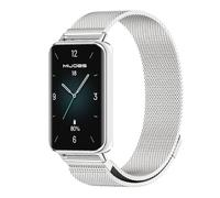 GIOPUEY Strap Compatible with HONOR Band 9, Braided Stainless Steel Strap Strap Replacement [Wear-resistant] [magnetic] - Silver