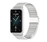 GIOPUEY Strap Compatible with HONOR Band 9, Braided Stainless Steel Strap [Wear-resistant] [light] - silver