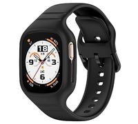 GIOPUEY Strap Compatible with HONOR Watch 4, Soft silicone Watch Strap, Strap Replacement [Wear-resistant] [breathable] - Black