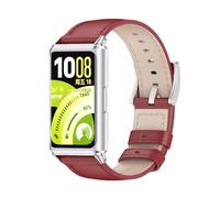 GIOPUEY Strap Compatible with Huawei Band 11/11 Pro, Genuine leather Watch Strap Replacement [Wear-resistant] [breathable] - Red