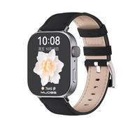 GIOPUEY Strap Compatible with Huawei Watch Fit 3/4/4 Pro, genuine leather Watch Strap Replacement [Wear-resistant] [breathable] - Black