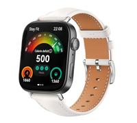 GIOPUEY Strap Compatible with Huawei Watch Fit 3/4/4 Pro, genuine leather Watch Strap Replacement [Wear-resistant] [breathable] - White